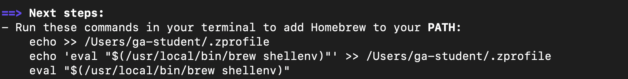 Run these commands! (but not exactly, yours will be different!)