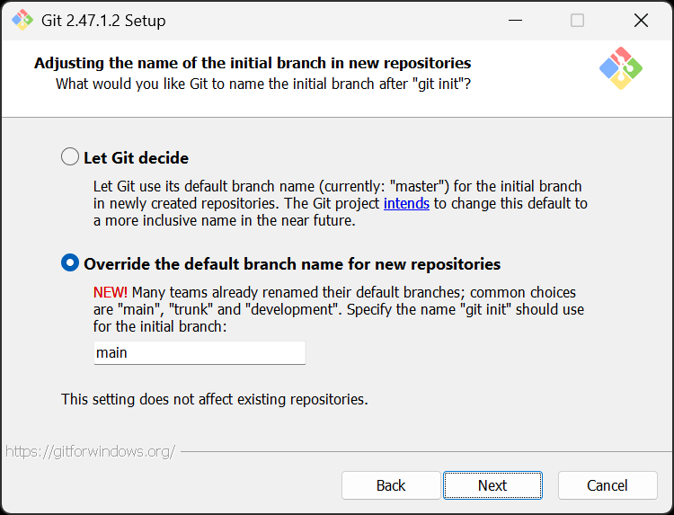 `main` as the default branch name is the future.