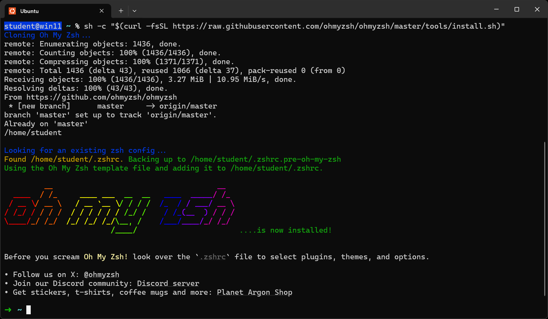 The final appearance of the Windows Terminal.