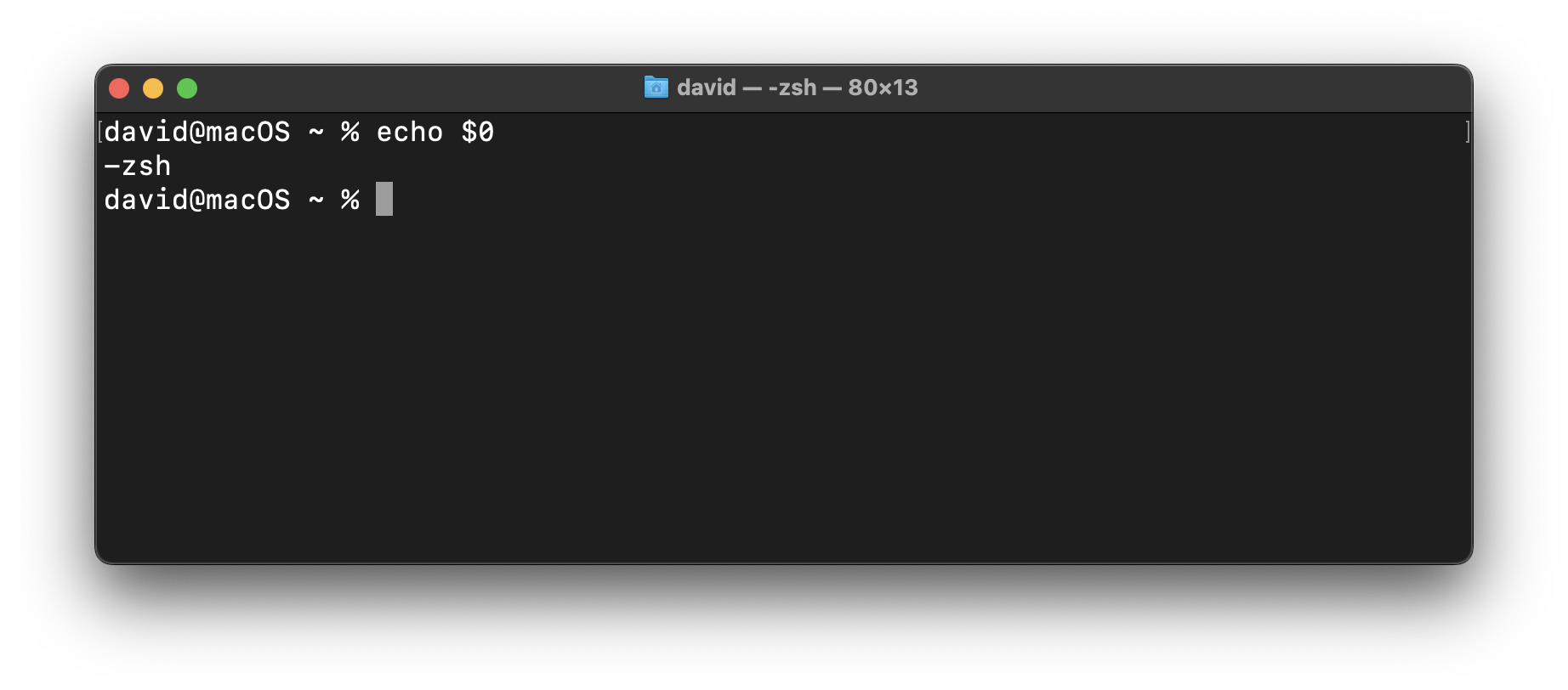 -zsh is shown as teh output of this command.