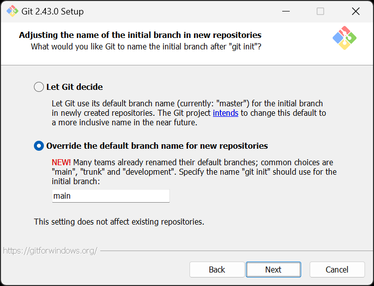 `main` as the default branch name is the future.